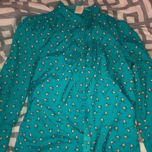 This blue bird button up shirt :)